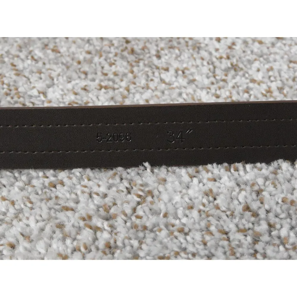 Florsheim 5-2096 Cognac Leather Belt Double Ribbed Sz 34 Classic Dress